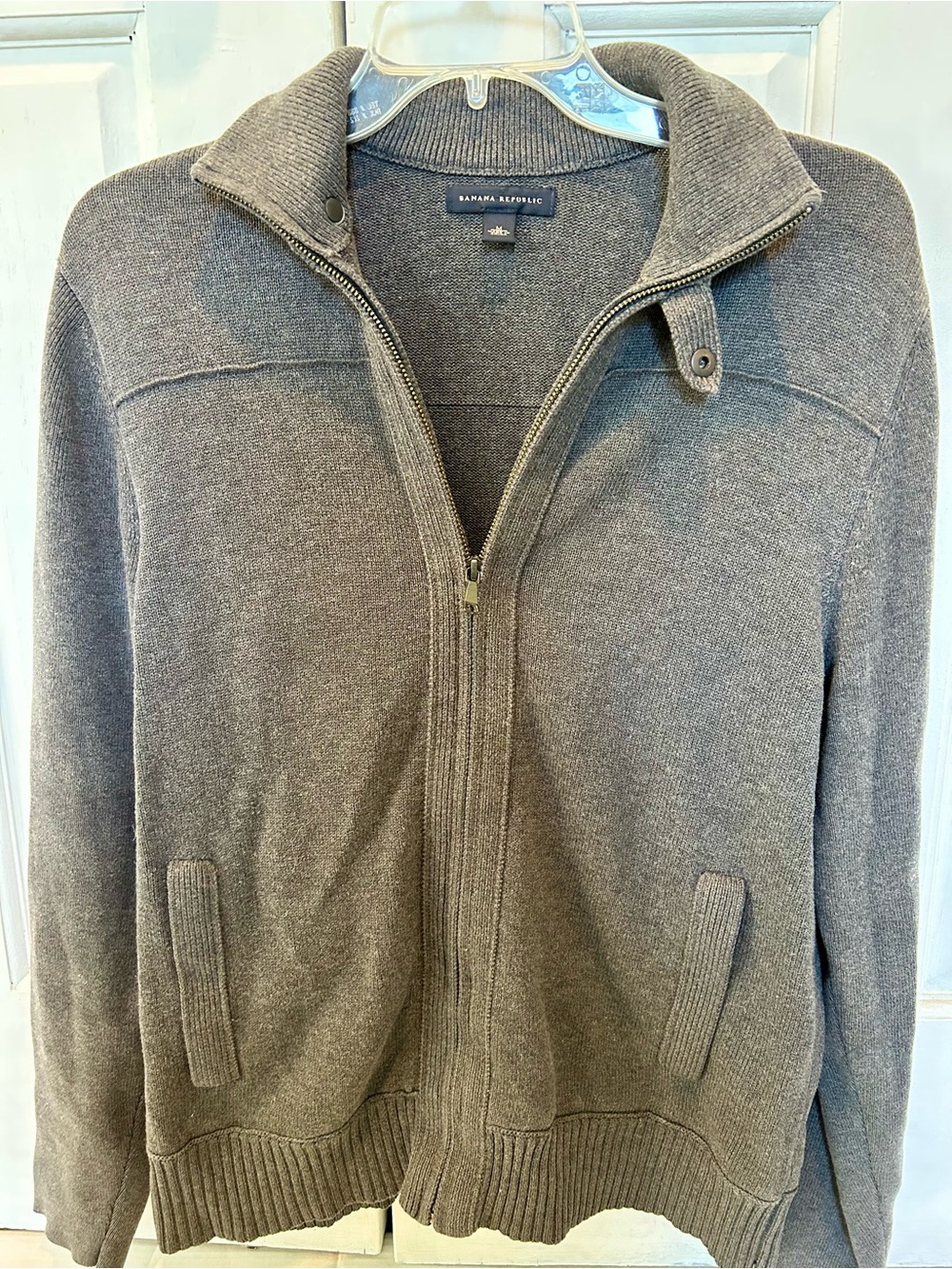 Banana Republic Men’s Brown Full-Zip Knit Sweater Jacket